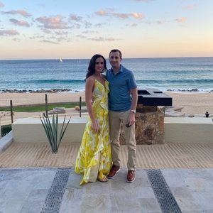 Yellow lemon print maxi dress